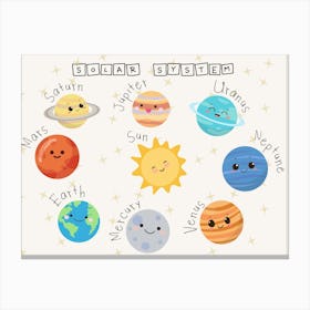 Solar System Kids and Nursery Canvas Print