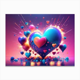 Colorful Heart Creative Art Print 26 Canvas Print