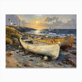 Boats On The Beach Canvas Print