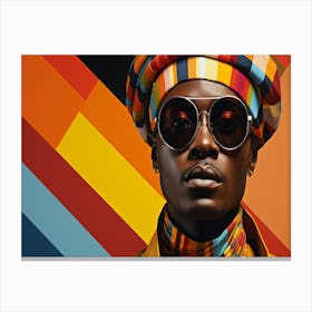 Colorful Man With Sunglasses Canvas Print