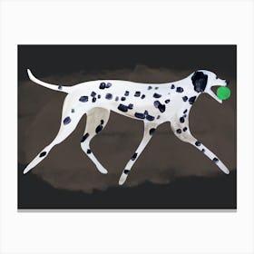 Dalmatian Ball dog animal poster print dark brown pet white black spotted Canvas Print