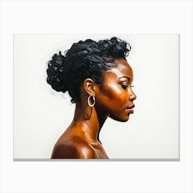 Side Profile Of Beautiful Woman Oil Painting 118 Canvas Print