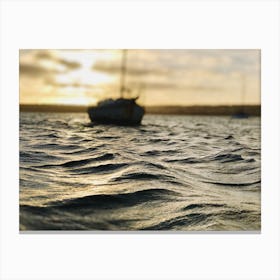 Sailboat At Sunset Canvas Print