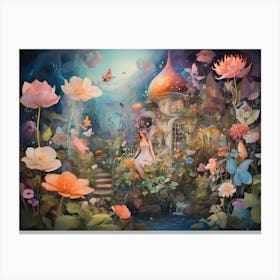 Fairy Garden paintings art print 4 Canvas Print