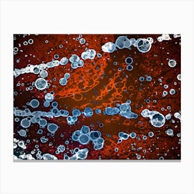 Modern Watercolor Abstraction Orange Ray In Blue 1 Canvas Print