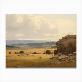 Vintage Southwest Landscape Painting Canvas Print