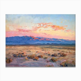Western Sunset Landscapes Mojave Desert Nevada 1 Canvas Print