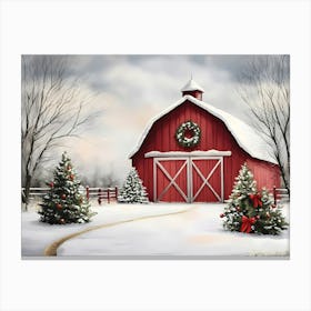 Christmas Barn 3 Canvas Print