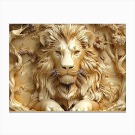 3d Golden Lion Canvas Print