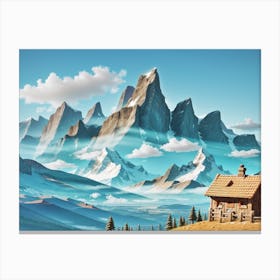 Cabin In The Mountains Canvas Print