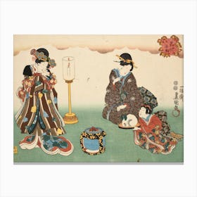 Evening Snow (Bo Setsu), From The Series, Eight Figural Views (Sugata Hakkei) By Utagawa Kunisada Canvas Print