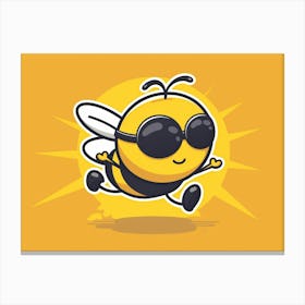 Bee With Sunglasses Canvas Print