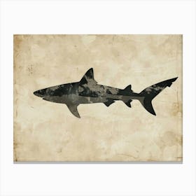 Whitetip Reef Shark Shark Shark Silhouette 7 Canvas Print