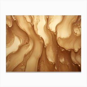 Abstract Design Featuring Flowing, Liquid Swirls In Shades Of Golden Brown Canvas Print