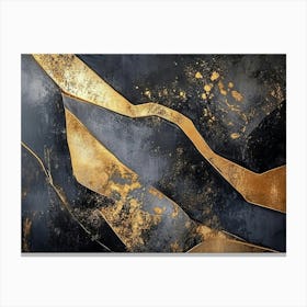 Abstract Black And Gold Painting Canvas Print