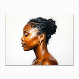 Side Profile Of Beautiful Woman Oil Painting 137 Canvas Print