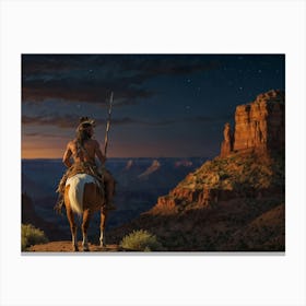 Indian by Grand Canyon Canvas Print