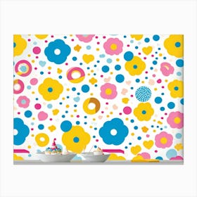 Abstract Geometric Vector Design Featuring A Seamless Pattern Of Tiny Swirling Shapes Including Tin 2 1 Canvas Print