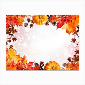 Autumn Leaves Radiate Vibrant Red Orange And Yellow Hues Clustered Together Embraced By A Decora (3) Canvas Print