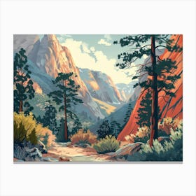 Vintage Wooded Pines 2 Canvas Print