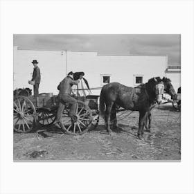 Untitled Photo, Possibly Related To Farmer Taking Milk To Milk Station, Eufaula, Oklahoma By Russell Lee Canvas Print