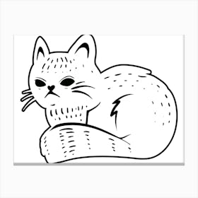 Cat Drawing Canvas Print