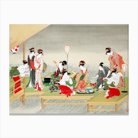 Japanese Women Vintage Painting, Utagawa Toyohiro Canvas Print