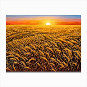 Sunset Wheat Field 2 Canvas Print