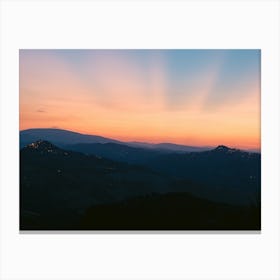 Colorful sunset layers| orange and blue | Le Marque | Italy Canvas Print
