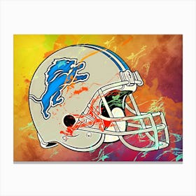 Detroit Lions Helmet Abstract Canvas Print