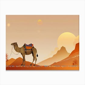 Camel In The Desert 9 Canvas Print