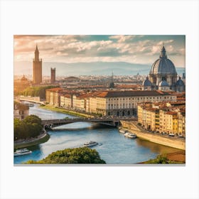 Sunset In Florence Canvas Print