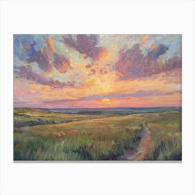 Western Sunset Landscapes Great Plains 3 Canvas Print