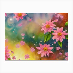 Pink Flowers In The Sky Canvas Print