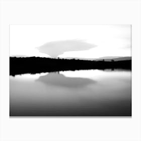 Lake Reflection Bw Canvas Print
