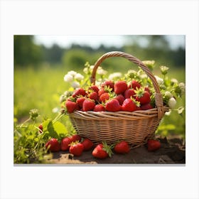 Basket Of Strawberries 2 Canvas Print