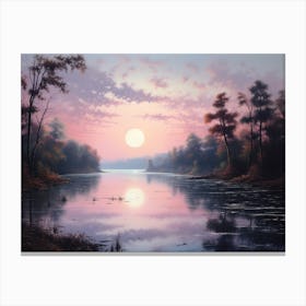 Sunset Over The River 2 Canvas Print