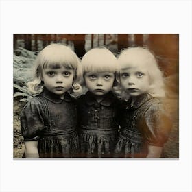 Three Little Girls In The Woods Canvas Print