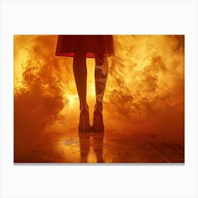 Woman In Red Canvas Print