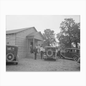 Untitled Photo, Possibly Related To In Front Of The Church During The Community Sing, Notice The Milk Can Canvas Print