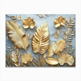 Gold Leaf Art Canvas Print