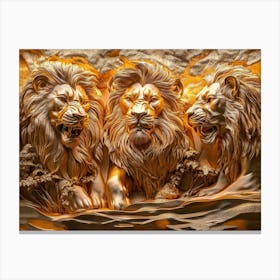 Three Lions 4 Canvas Print