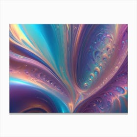 Abstract Image Of Swirling, Fluid Colors In Shades Of Blue, Purple, And Orange Canvas Print