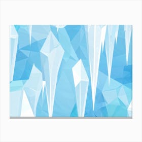 Abstract Polygonal Icicles Pattern Geometric Shapes Resembling Ice Cast In Various Shades Of White (5) Canvas Print