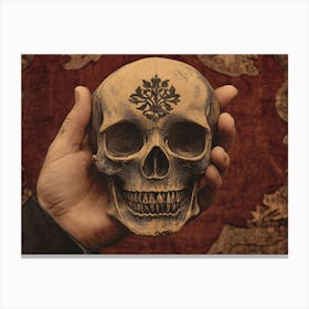 Memento Mori - Skull In A Hand Canvas Print