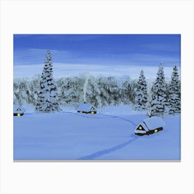 Winter village Canvas Print