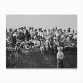 Spectators At Bean Day Rodeo, Wagon Mound, New Mexico By Russell Lee Canvas Print