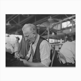 Eugene Isaacs, Tailor, In The Cooperative Garment Factory, Jersey Homesteads, Hightstown, New Jersey By Russell Lee Canvas Print