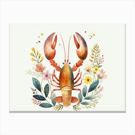 Little Floral Lobster 3 Canvas Print