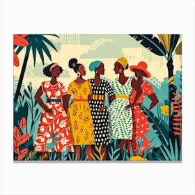 African Women In The Jungle Canvas Print